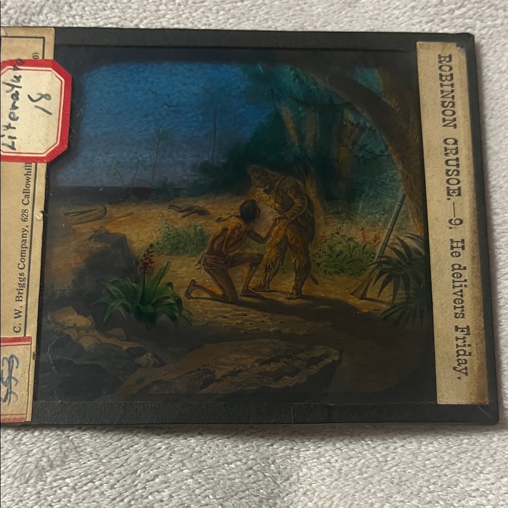 Vintage Robinson Crusoe Magic Lantern Slide